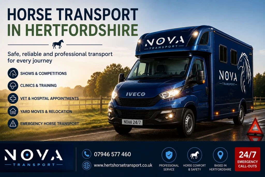 Professional horse transport in Hertfordshire